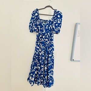 Blue and white Zara maxi dress